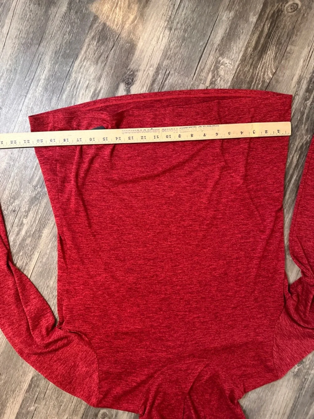 Nike Red Heathered Hooded Long Sleeve Top dry fit - Picture 7 of 10